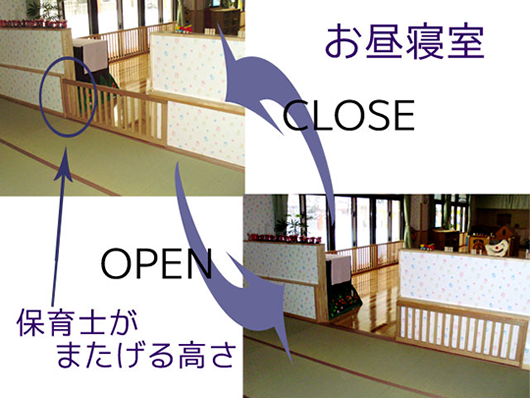 保育士がまたげる高さ